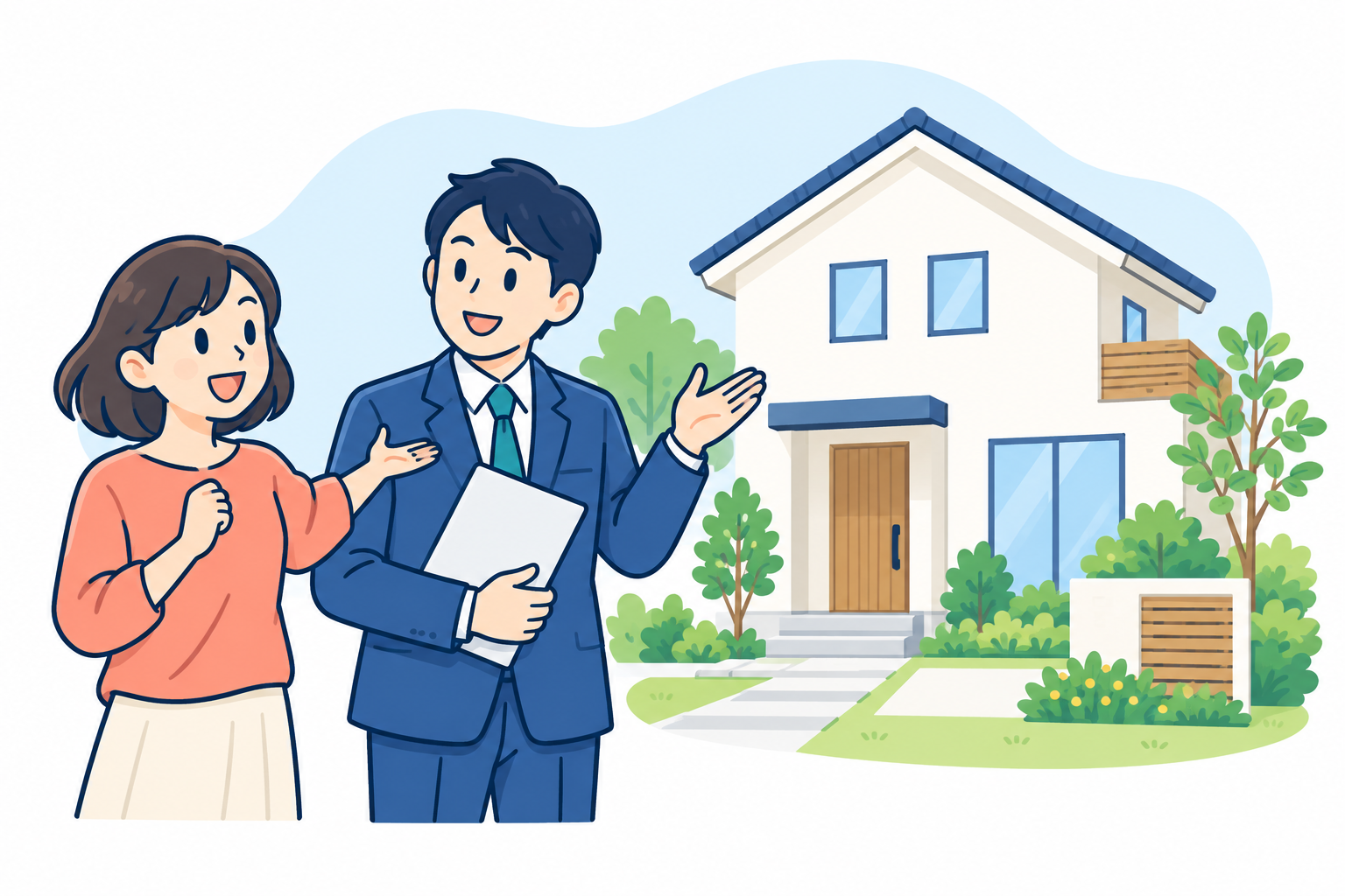 太陽光のある住まいを描いたイメージイラスト